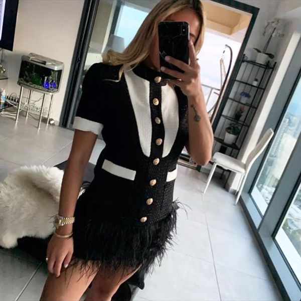 casual dresses women's dress with short sleeves, lion's buttons, ruffled feathers, tweed block of colour ak37, Black;gray
casual dresses women's dress with short sleeves, lion's buttons, ruffled feathers, tweed block of colour ak37, Black;gray