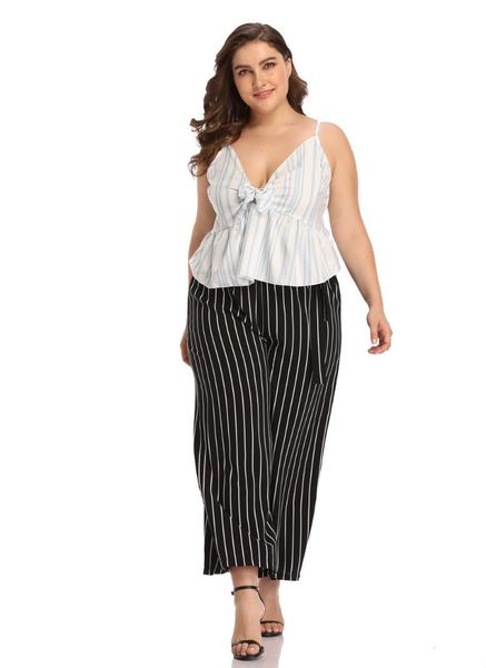 women's pants & capris plus size stripe print women with belt decoration casual loose full trousers black wide leg, Black;white
women's pants & capris plus size stripe print women with belt decoration casual loose full trousers black wide leg, Black;white