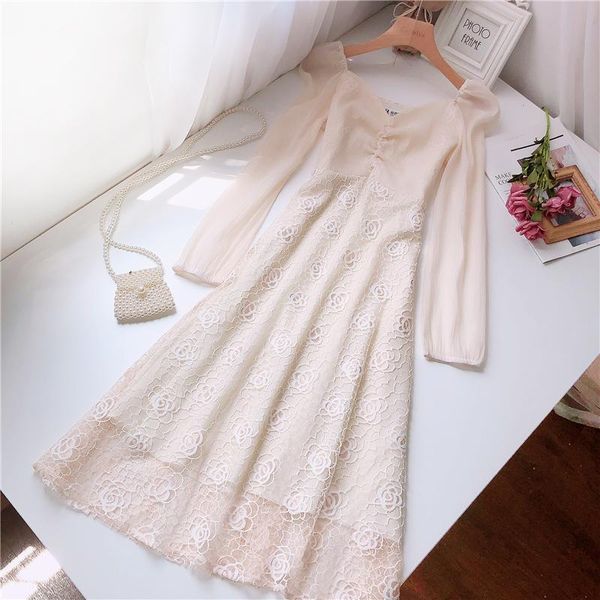 casual dresses french retro sweet princess style niche design very fairy temperament embroidery flower lace high waist long sleeve dress, Black;gray
casual dresses french retro sweet princess style niche design very fairy temperament embroidery flower lace high waist long sleeve dress, Black;gray