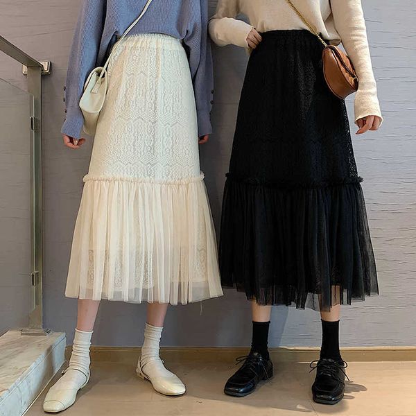 skirts spring autumn high waist midi long tulle women korean cute hollow out floral lace patchwork ruffle mesh skirt ladies rok hv, Black
skirts spring autumn high waist midi long tulle women korean cute hollow out floral lace patchwork ruffle mesh skirt ladies rok hv, Black