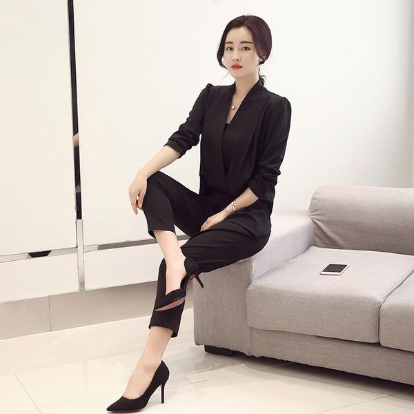 two piece dress office lady elastic waist full length pants long sleeve pullovers suits women solid 2 sets spring korean, White
two piece dress office lady elastic waist full length pants long sleeve pullovers suits women solid 2 sets spring korean, White