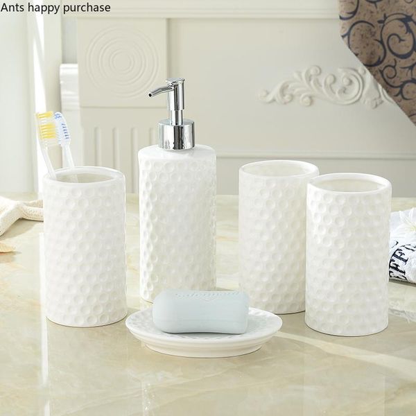 bath accessory set ceramic bathroom five-piece whitewash toiletries supplies mouth cup toothbrush holder lotion bottle soap dish
bath accessory set ceramic bathroom five-piece whitewash toiletries supplies mouth cup toothbrush holder lotion bottle soap dish