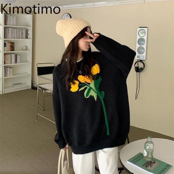 women's sweaters kimotimo women autumn winter three-dimensional tulip loose o-neck pullover korean ins long-sleeved all-match knit, White;black
women's sweaters kimotimo women autumn winter three-dimensional tulip loose o-neck pullover korean ins long-sleeved all-match knit, White;black