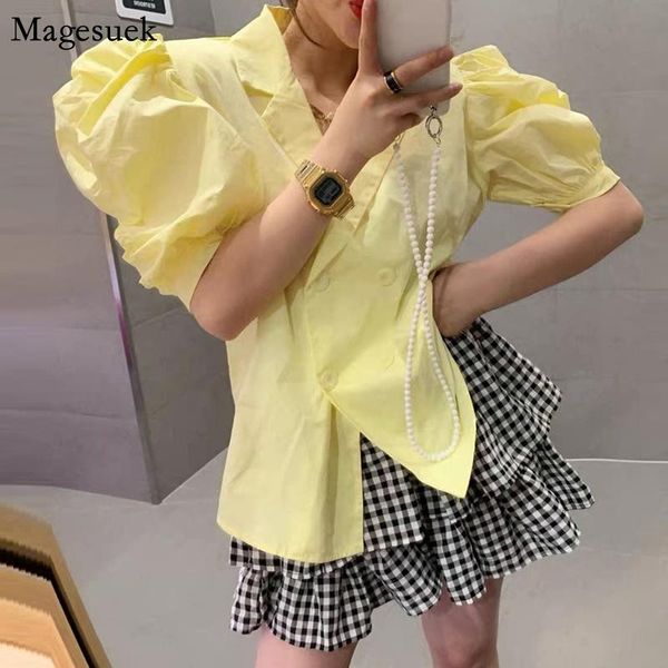 women's blouses & shirts korean sweet pleated puff short sleeve woman chic v neck loose white blouse fashion for women summer blusas 1
women's blouses & shirts korean sweet pleated puff short sleeve woman chic v neck loose white blouse fashion for women summer blusas 1