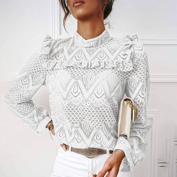autumn fashion lace shirts for women 2021 hollow blouse office female ruffle long sleeve offiece lady elegant d30 women's blouses, White
autumn fashion lace shirts for women 2021 hollow blouse office female ruffle long sleeve offiece lady elegant d30 women's blouses, White