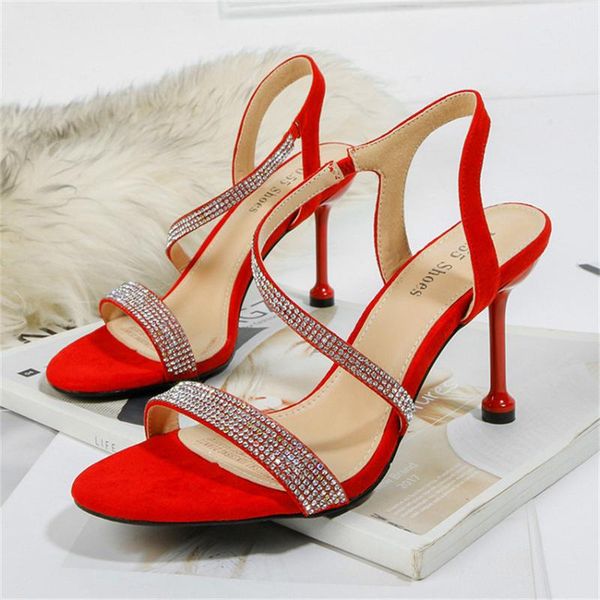 brand women sandals 2021 open toe shiny crystal summer shoes woman high heels wedding flock show thin party sexy, Black
brand women sandals 2021 open toe shiny crystal summer shoes woman high heels wedding flock show thin party sexy, Black