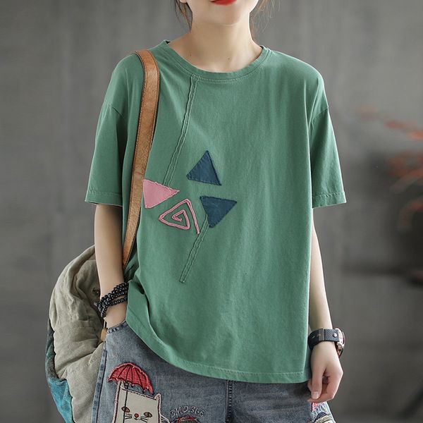 johnature women summer cotton t-shirts o-neck short sleeve patchwork solid color female clothing casual loose t-shirts 210521, White
johnature women summer cotton t-shirts o-neck short sleeve patchwork solid color female clothing casual loose t-shirts 210521, White