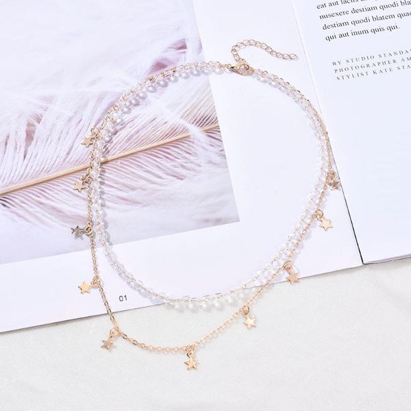 chains gold star women necklace double beaded chain jewelry temperament crystal accessories female valentine day gift, Silver
chains gold star women necklace double beaded chain jewelry temperament crystal accessories female valentine day gift, Silver