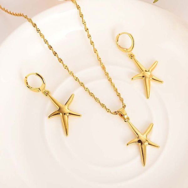 18 k solid g/f gold cartoon starfish pendant necklace earrings animal jewelry for papua guinea traditional party, Silver
18 k solid g/f gold cartoon starfish pendant necklace earrings animal jewelry for papua guinea traditional party, Silver