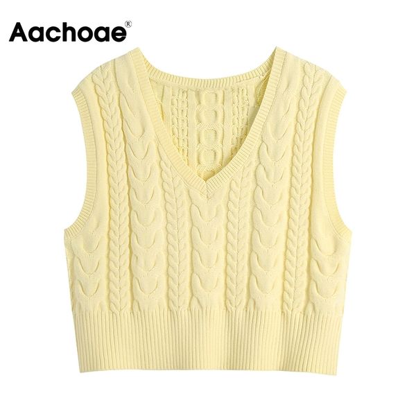 aachoae women solid twist pullover sweater vest v neck casual lady cropped sleeveless vintage sweater female autumn spring 210413, White;black
aachoae women solid twist pullover sweater vest v neck casual lady cropped sleeveless vintage sweater female autumn spring 210413, White;black