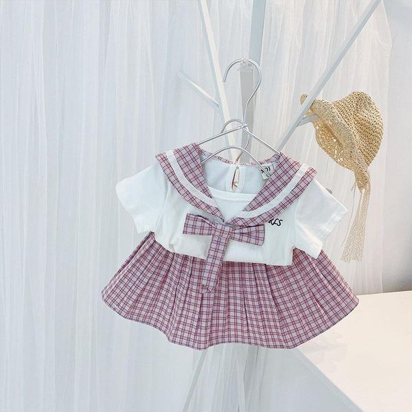 summer children kids clothing sets preppy style short sleeve bow collar t-shirt + plaid pleated skirts girls 2pcs suits uniform, White
summer children kids clothing sets preppy style short sleeve bow collar t-shirt + plaid pleated skirts girls 2pcs suits uniform, White