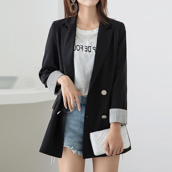 women's suits & blazers women chic black blazer pockets double breasted long sleeve cuff striped office wear coat solid female casual o, White;black
women's suits & blazers women chic black blazer pockets double breasted long sleeve cuff striped office wear coat solid female casual o, White;black