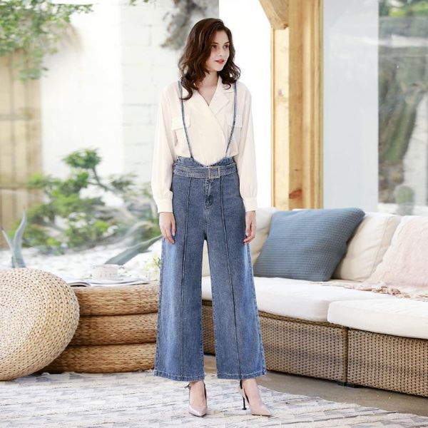 women's jeans aransue arrival female denim overalls loose fashion snow wash straight trousers cowboy wide pants for spring autumn, Blue
women's jeans aransue arrival female denim overalls loose fashion snow wash straight trousers cowboy wide pants for spring autumn, Blue