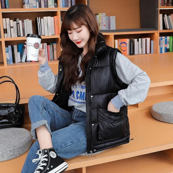women's down & parkas 2021 winter short stand-up collar large size slimming all-match vest jacket female cotton waistcoat, Black
women's down & parkas 2021 winter short stand-up collar large size slimming all-match vest jacket female cotton waistcoat, Black