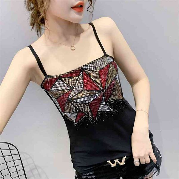 the fashion summer diamond camisoles womensleeveless strap skinny vest camisole large size 210507, White
the fashion summer diamond camisoles womensleeveless strap skinny vest camisole large size 210507, White