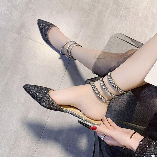 pointed flat shoes female korean version of the wild 2021 summer baotou rhinestone snake-shaped winding roman sandals, Black
pointed flat shoes female korean version of the wild 2021 summer baotou rhinestone snake-shaped winding roman sandals, Black