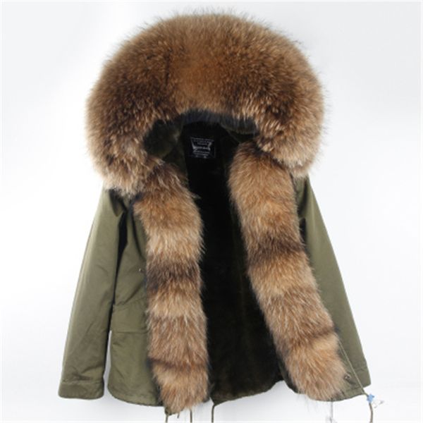 natural brown raccoon fur trim placket female parkas maomaokong dark brown lined army green mini women parka winter snow coats, Black
natural brown raccoon fur trim placket female parkas maomaokong dark brown lined army green mini women parka winter snow coats, Black