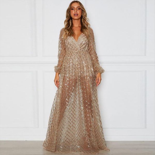 Christmas Party Summer Womens Dress Long Sleeve Sexy Mesh Tulle Gold Sequin Maxi Vestidos De Mujer, Black;gray
Christmas Party Summer Womens Dress Long Sleeve Sexy Mesh Tulle Gold Sequin Maxi Vestidos De Mujer, Black;gray