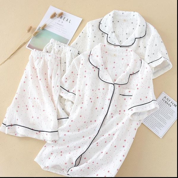 summer 100% pure washed wrinkled women sleepwear gauze short sleeved shorts pajamas home set two piece plus size lingere, Black;red
summer 100% pure washed wrinkled women sleepwear gauze short sleeved shorts pajamas home set two piece plus size lingere, Black;red