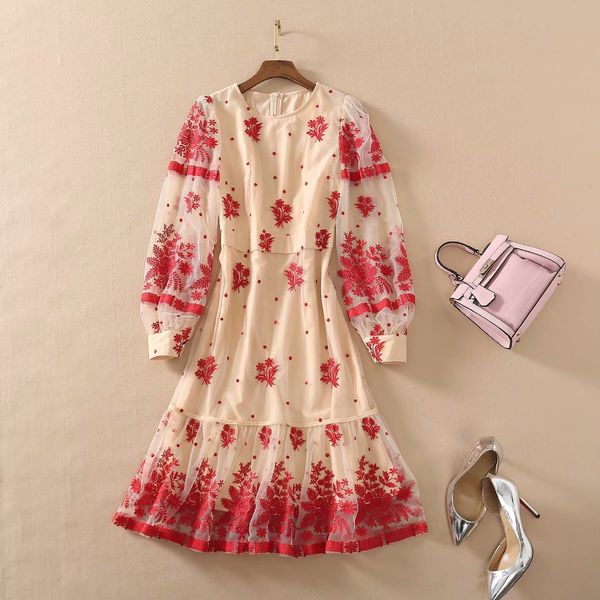 casual dresses european and american women's clothing the spring lantern sleeve embroidery with long sleeves fashion gauze dress 0zac, Black;gray
casual dresses european and american women's clothing the spring lantern sleeve embroidery with long sleeves fashion gauze dress 0zac, Black;gray