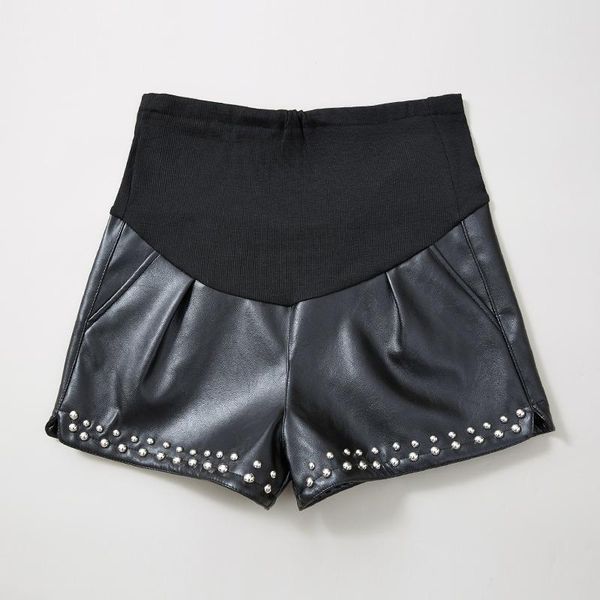arrival pregnant women plus velvet thickening nail beaded belly shorts black elegant high waist rivet pu leather shorts, White
arrival pregnant women plus velvet thickening nail beaded belly shorts black elegant high waist rivet pu leather shorts, White