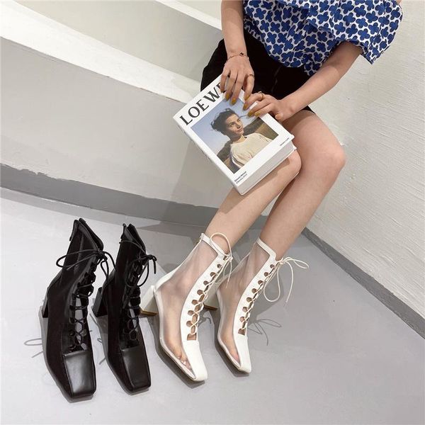 fashion hollow breathable spring and summer high-heeled net boots women's, Black
fashion hollow breathable spring and summer high-heeled net boots women's, Black