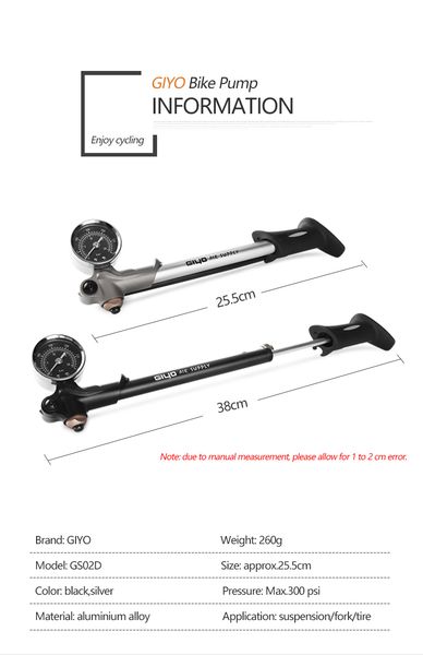 giyo gs-02d foldable 300psi high-pressure bike air shock pump with lever gauge for fork rear suspension mountain bicycle
giyo gs-02d foldable 300psi high-pressure bike air shock pump with lever gauge for fork rear suspension mountain bicycle