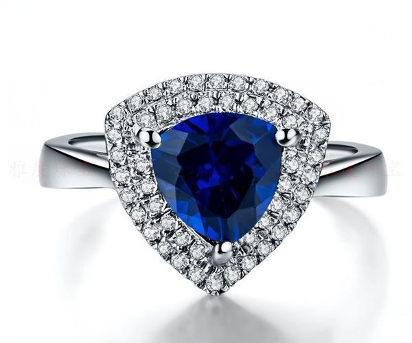 cluster rings fancy 2ct blue weddingring for women solid 925 sterling silver ring anniversary jewelry, Golden;silver 
cluster rings fancy 2ct blue weddingring for women solid 925 sterling silver ring anniversary jewelry, Golden;silver