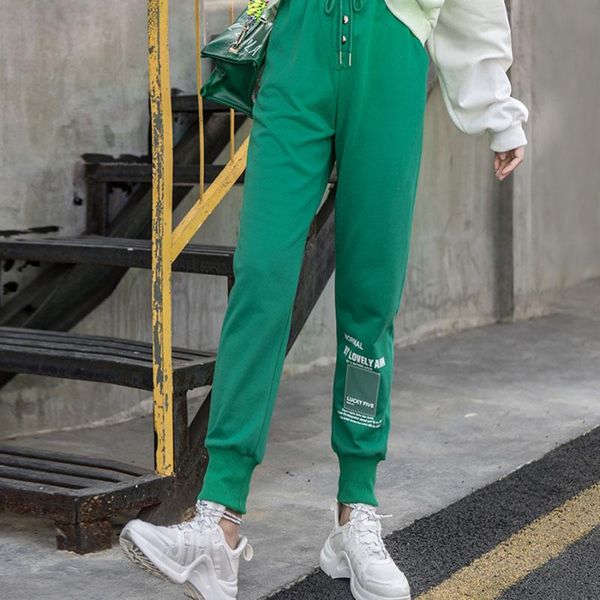 women's pants & capris 2021 cotton elastic waist ankle-length korean fashion sweatpants women streetwear casual sweet student trousers, Black;white
women's pants & capris 2021 cotton elastic waist ankle-length korean fashion sweatpants women streetwear casual sweet student trousers, Black;white