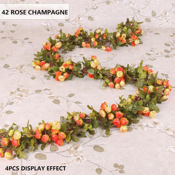 220cm/ 86.6in silk rose wedding decorations ivy vine artificial flowers arch decor with green leaves hanging home wall garland decorative &
220cm/ 86.6in silk rose wedding decorations ivy vine artificial flowers arch decor with green leaves hanging home wall garland decorative &