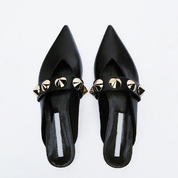 slippers rivet flat shoes female loafers low soft slides slipers women pointed toe beige heeled sandals fashion mules comfo, Black
slippers rivet flat shoes female loafers low soft slides slipers women pointed toe beige heeled sandals fashion mules comfo, Black