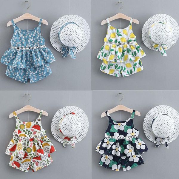 clothing sets toddler baby kids girls floral fruit strap shorts outfits hat casual set summer children clothes, White
clothing sets toddler baby kids girls floral fruit strap shorts outfits hat casual set summer children clothes, White