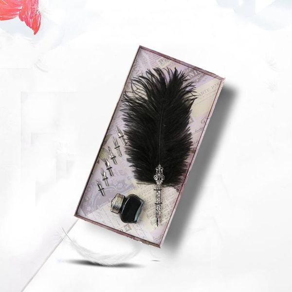 feather pen retro stainless steel fountain 5 nib 15ml black ink beautiful gift box celebration school supplies pens
feather pen retro stainless steel fountain 5 nib 15ml black ink beautiful gift box celebration school supplies pens