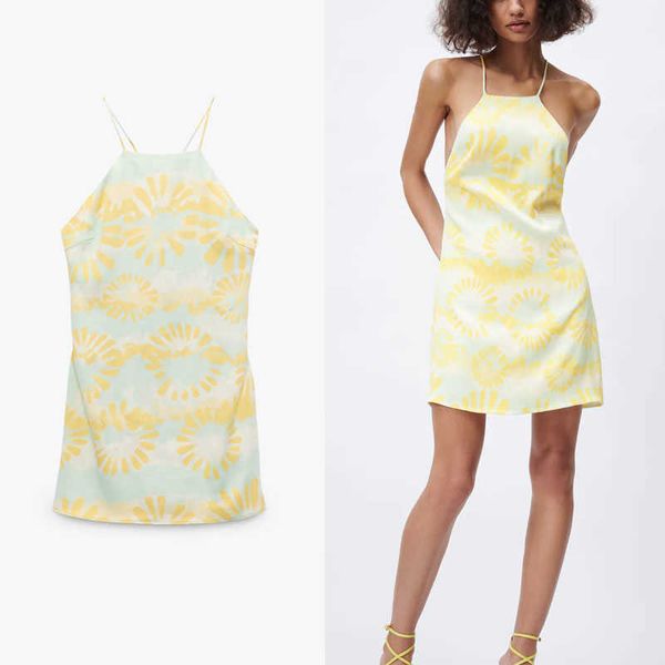 za print halter summer dress women sleeveless cross straps vintage beach dress woman back zip lining backless mini dresses 210602, Black;gray
za print halter summer dress women sleeveless cross straps vintage beach dress woman back zip lining backless mini dresses 210602, Black;gray