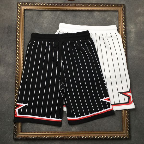 black white vertical striped five-pointed star print five-point shorts men's and women's casual sports pants, White;black
black white vertical striped five-pointed star print five-point shorts men's and women's casual sports pants, White;black