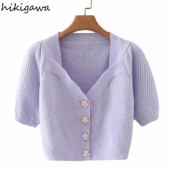 women's knits & tees hikigawa cardigan v neck puff sleeve single breasted woman sweaters fashion solid slim streetwear elegant sweater, White
women's knits & tees hikigawa cardigan v neck puff sleeve single breasted woman sweaters fashion solid slim streetwear elegant sweater, White