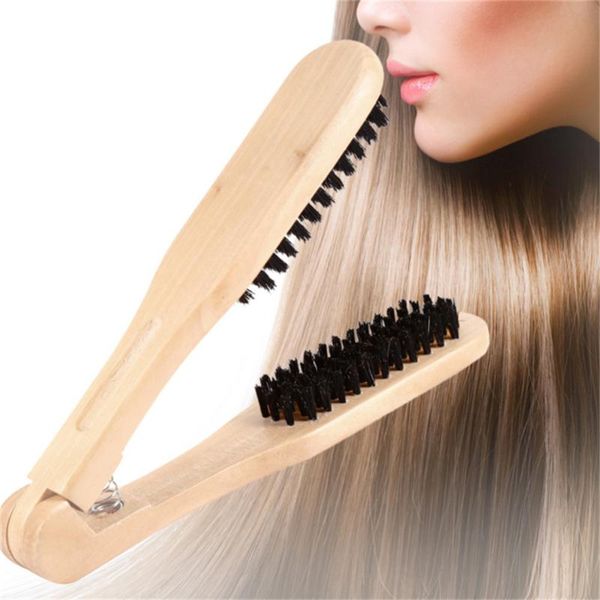 hair brushes straightening comb v shape double sided brush clamp hairdressing natural fibres bristle hairstylig tool, Silver
hair brushes straightening comb v shape double sided brush clamp hairdressing natural fibres bristle hairstylig tool, Silver