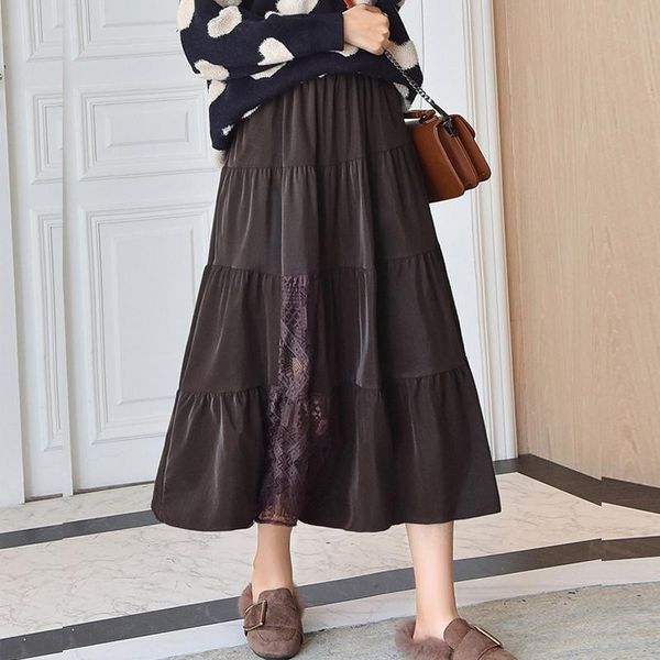 autumn metallic cakee lace patchwork a-line long skirts coffee satin boho calf, Black
autumn metallic cakee lace patchwork a-line long skirts coffee satin boho calf, Black