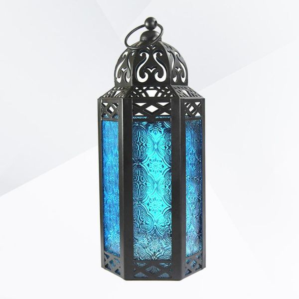 candle holders morocco style wrought iron hanging holder decorative storm lantern deskornaments (blue)
candle holders morocco style wrought iron hanging holder decorative storm lantern deskornaments (blue)