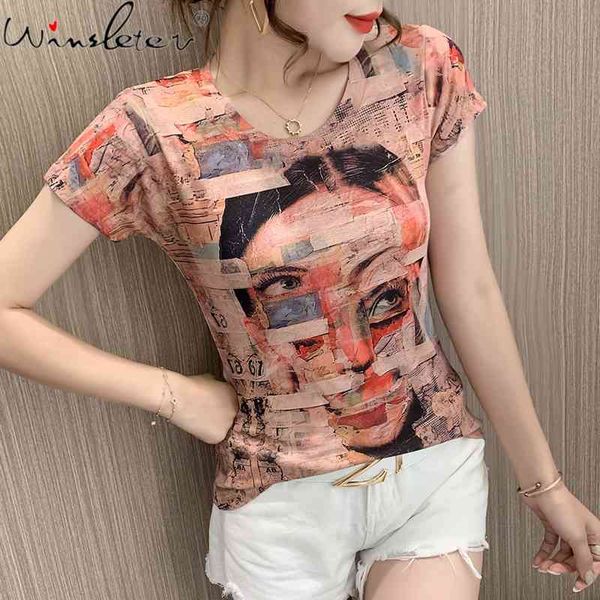 women's t-shirt summer european style print graffiti fashion women short sleeve bottoming shirt all match street slim tees t1, White
women's t-shirt summer european style print graffiti fashion women short sleeve bottoming shirt all match street slim tees t1, White