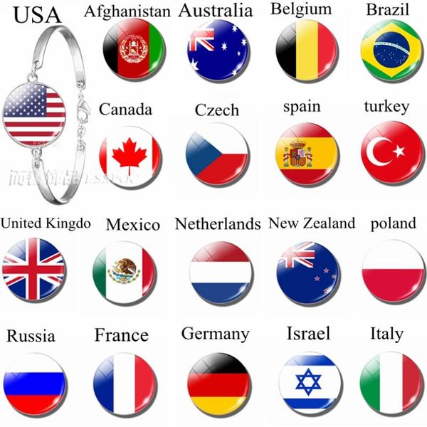 charm bracelets national flags usa spain turkey glass dome jewelry silvercolour metal bracelet bangles punk style women men gift wholesale, Golden;silver
charm bracelets national flags usa spain turkey glass dome jewelry silvercolour metal bracelet bangles punk style women men gift wholesale, Golden;silver