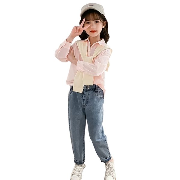 girls clothes patchwork teenage clothing blouse + jeans kids spring autumn 6 8 10 12 14 210528, White
girls clothes patchwork teenage clothing blouse + jeans kids spring autumn 6 8 10 12 14 210528, White