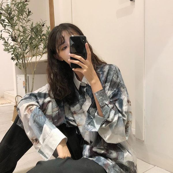 retro print blouse women autumn turn down collar long sleeve shirts loose casual single breasted street female vintage women's blouses, White
retro print blouse women autumn turn down collar long sleeve shirts loose casual single breasted street female vintage women's blouses, White