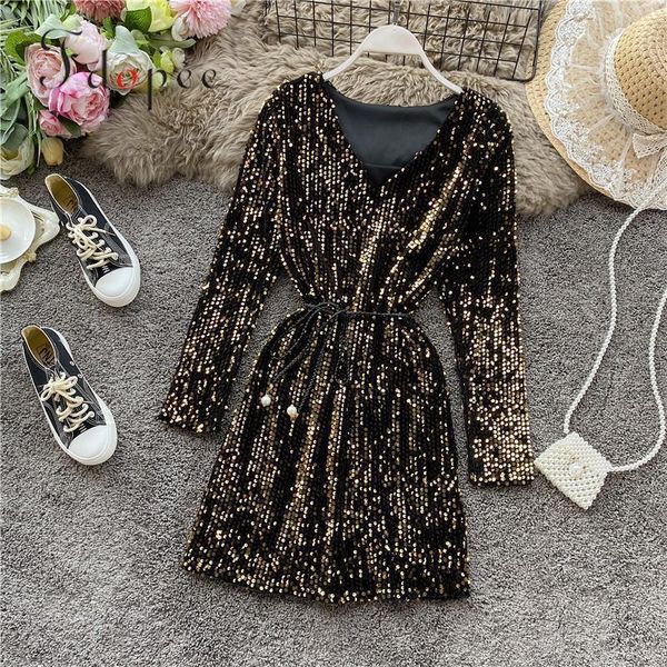 casual dresses elegant dress temperament sequin collect waistband long sleeve v-neck bottom vestidos evening party slim women, Black;gray
casual dresses elegant dress temperament sequin collect waistband long sleeve v-neck bottom vestidos evening party slim women, Black;gray