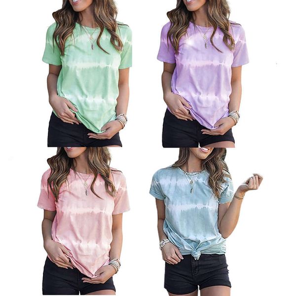 t-shirt women's wear gradient tie dye loose thin pullover short sleeve uiio, White
t-shirt women's wear gradient tie dye loose thin pullover short sleeve uiio, White