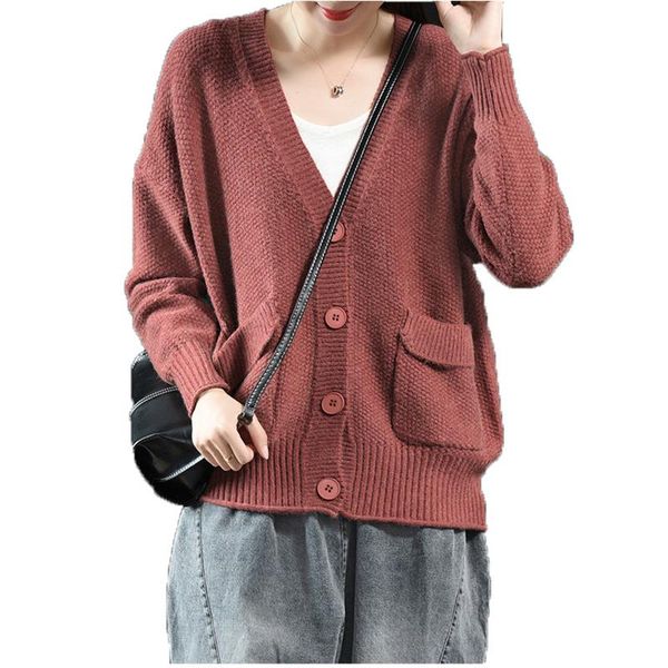 women's knits & tees 2021 women knitted sweater spring autumn loose korean version v-neck yellow blue caramel casual cardigans, White
women's knits & tees 2021 women knitted sweater spring autumn loose korean version v-neck yellow blue caramel casual cardigans, White