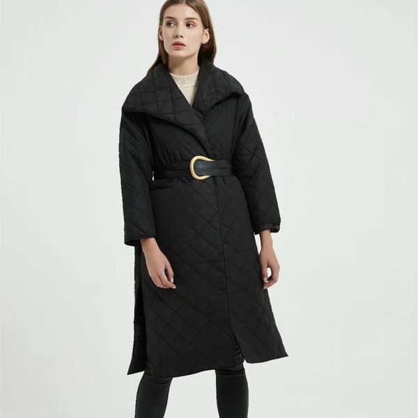 casual woman long loose argyle sashes cotton coats fashion ladies winter warm thick outerwear female elegant jackets 210515, Black
casual woman long loose argyle sashes cotton coats fashion ladies winter warm thick outerwear female elegant jackets 210515, Black