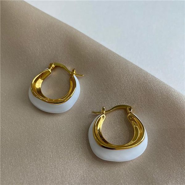 hoop & huggie allme korean fashion white colour enamel alloy earrings for women ladies geometric chunky circle accessories, Golden;silver
hoop & huggie allme korean fashion white colour enamel alloy earrings for women ladies geometric chunky circle accessories, Golden;silver