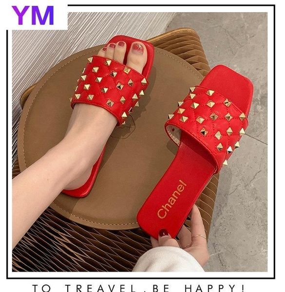 lady rivet slippers women fashion square toe rhombic slides women's shoes female sewing flats summer outdoor footwear big 42, Black
lady rivet slippers women fashion square toe rhombic slides women's shoes female sewing flats summer outdoor footwear big 42, Black