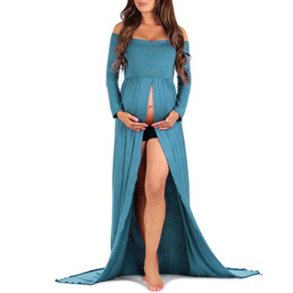 elegant women pregnant maternity pography props off shoulder ruffles front split solid color long sleeve maxi gown dress dresses, White
elegant women pregnant maternity pography props off shoulder ruffles front split solid color long sleeve maxi gown dress dresses, White